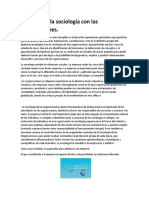 Relación de La Sociología Con Las Organizaciones.