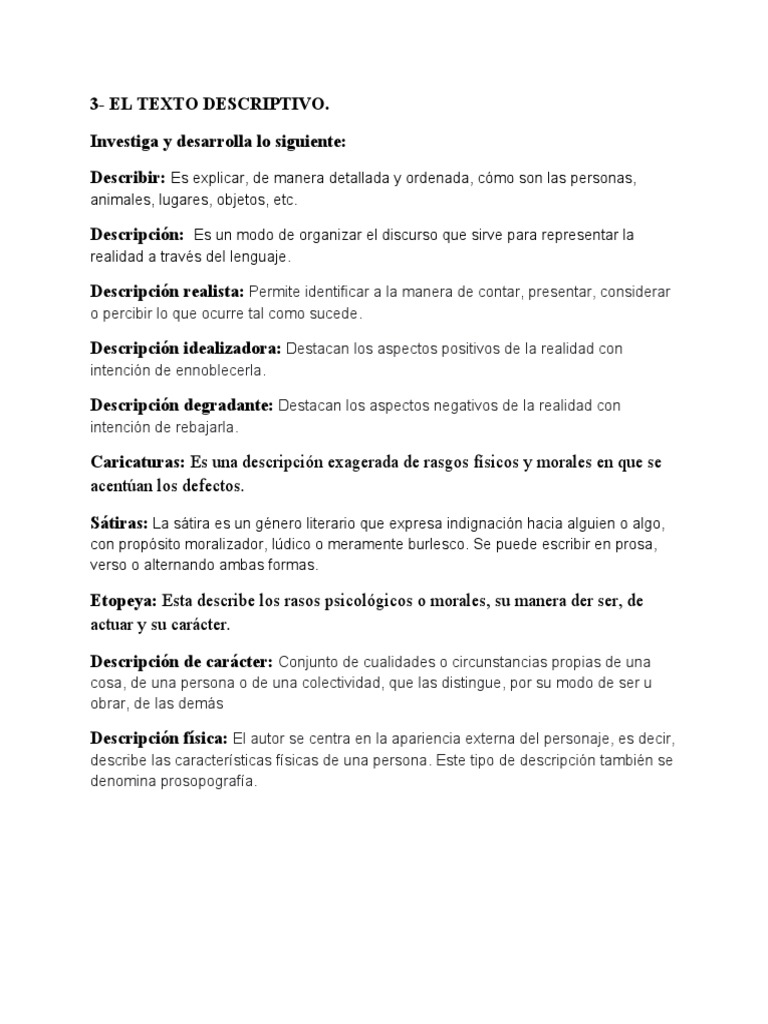 Textos Descriptivos Iii Pdf Color Sátira
