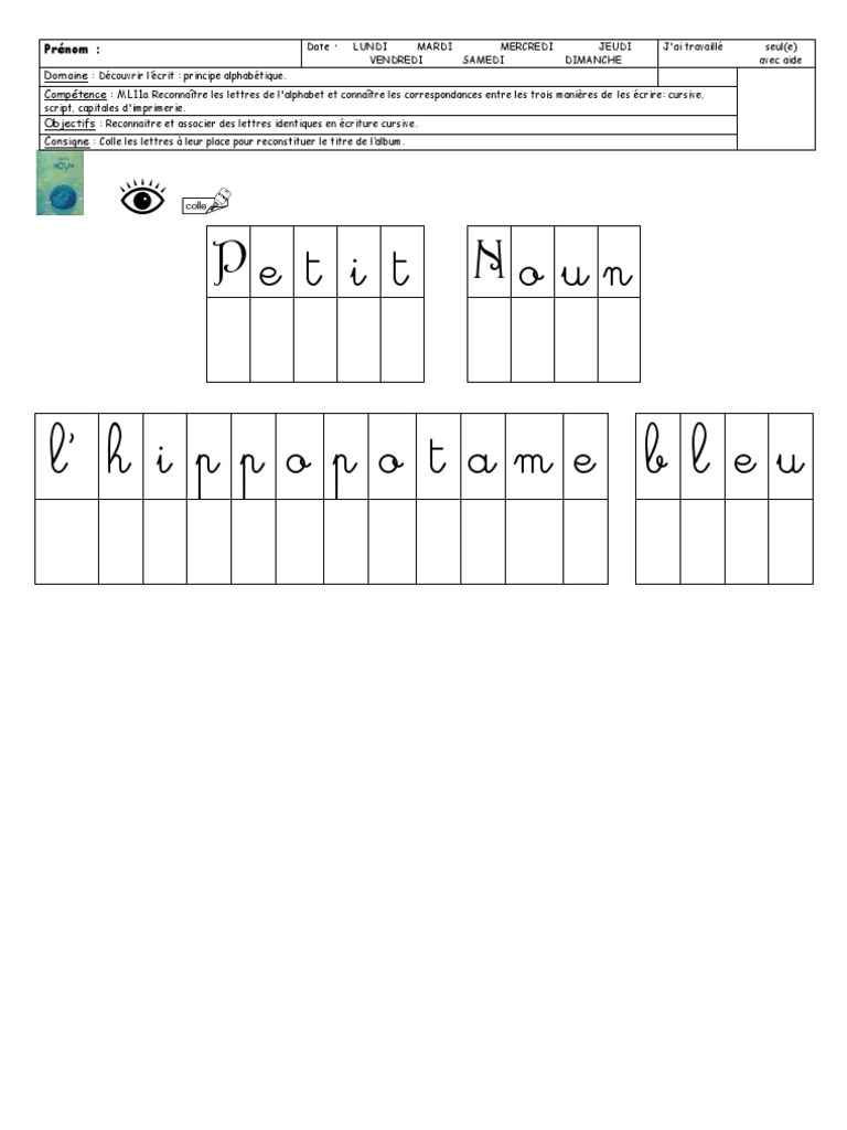 Écriture cursive en grande section | PDF | Arts du langage et ...
