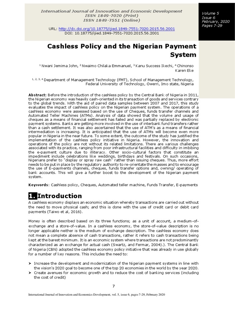 Cashless Policy Impact on Nigeria's Payments | PDF | Cash | Banks