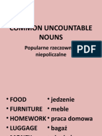 Common Uncountable Nouns