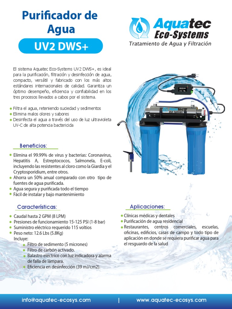 Purificador De Agua UV 55W 12 GPM – Kit Completo Con 2 Lámparas, 2 Mangos De Cuarzo Y 2 Balastos Para Toda La Casa