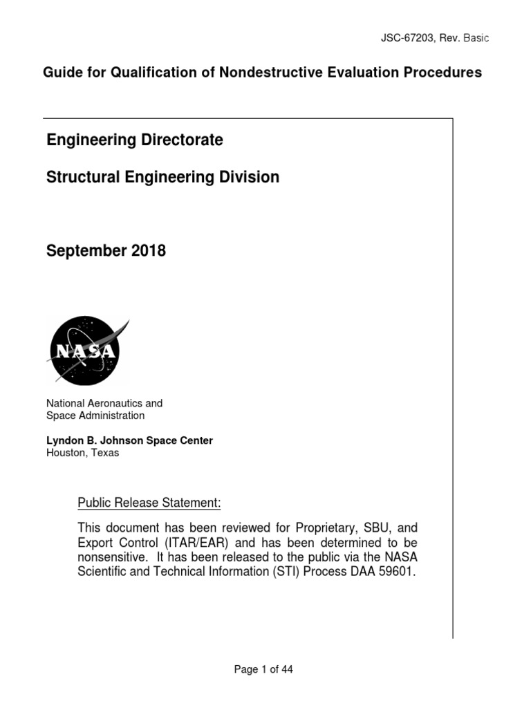 jsc-67203 Nde Qualification Guide Basic | PDF | Nondestructive Testing ...