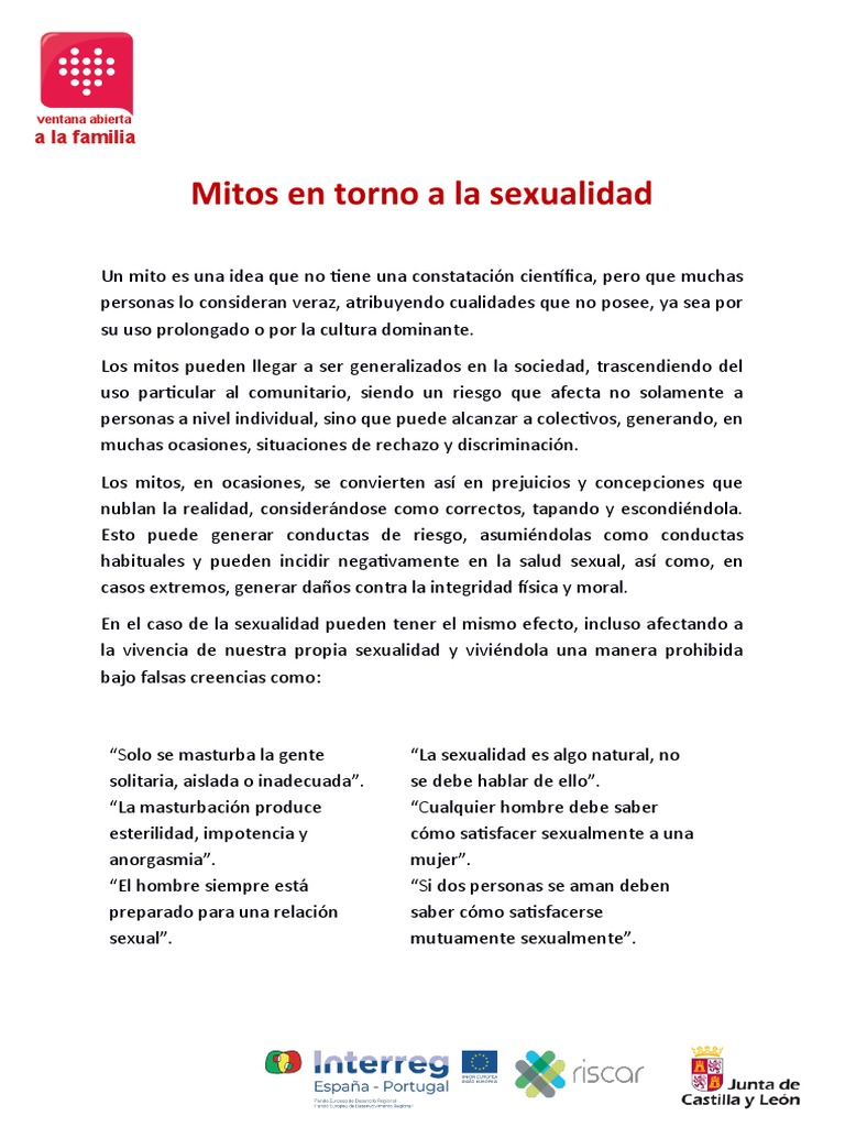 Mitos y realidades de la sexualidad | PDF | Sexualidad | Masturbación