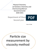 Physical Chemistry Viscosity Method Particle Size Measurement