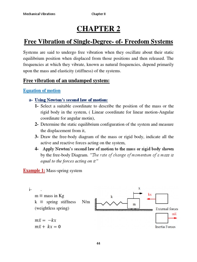 Free Vibration Analysis of Systems | PDF | Oscillation | Damping