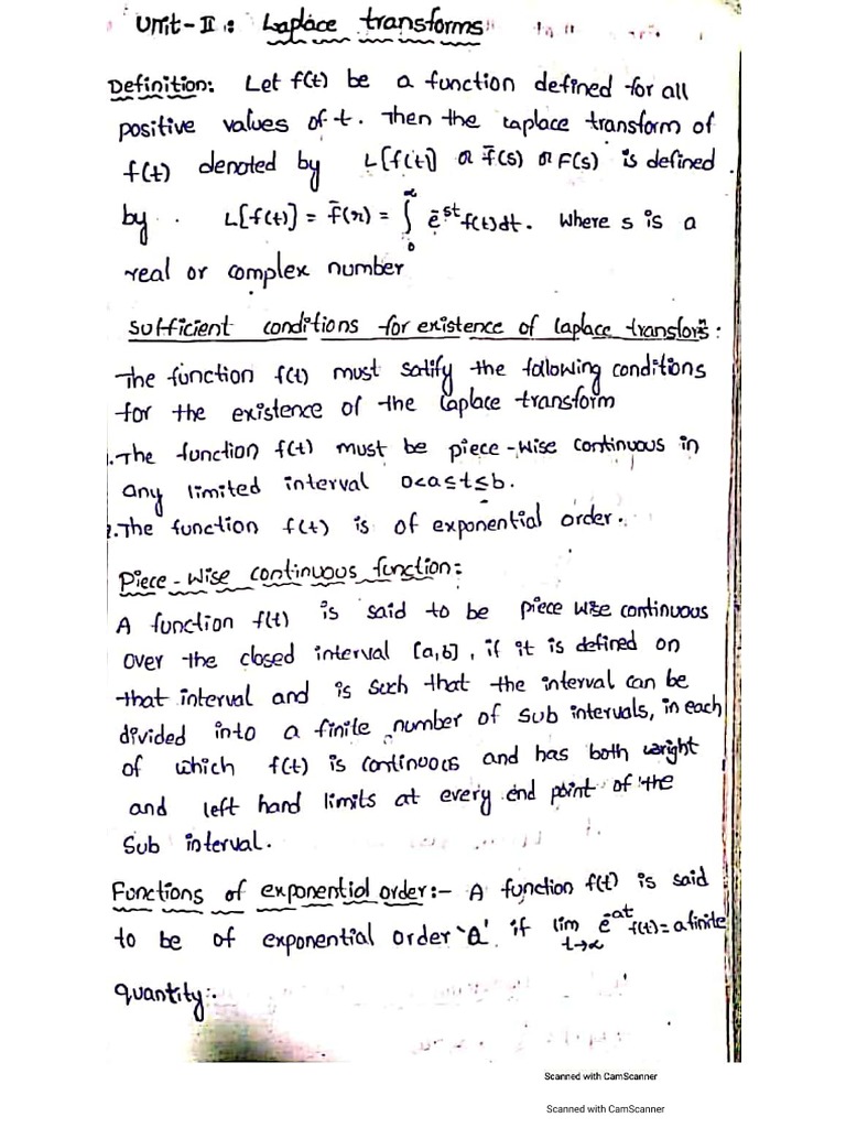 M3 Laplace Transforms Notes | PDF