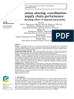 Information Sharing, Coordination and Supply Chain Performance - The Moderating Effect of Demand Uncertainty