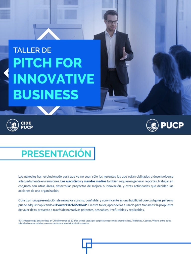 Taller de Pitch Ejecutivo: Power Pitch Method | PDF | Cognición | Business