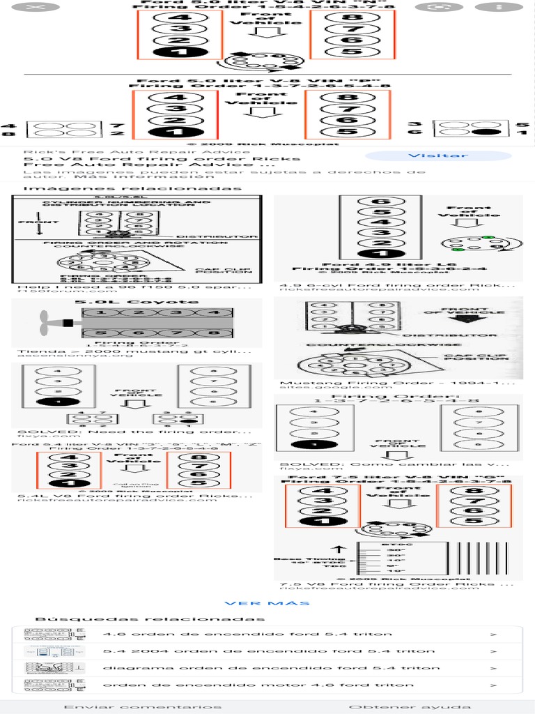 Diagrama De Orden De Encendido Del Ford 1978 302 Motor Ford 302 V8 5.0