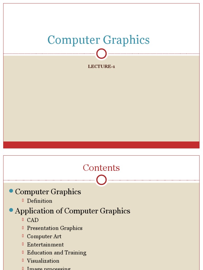 Lecture 1 introduction to computer graphics pdf computer graphics