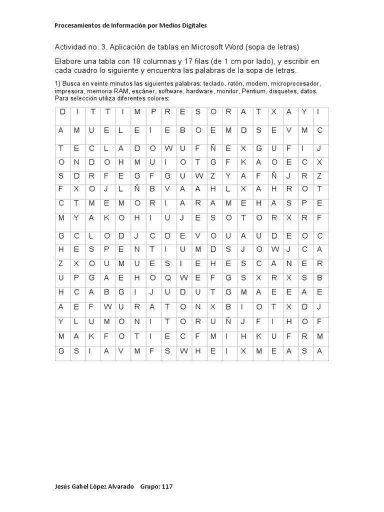Act. 3 Sopa de Letras 1 | PDF