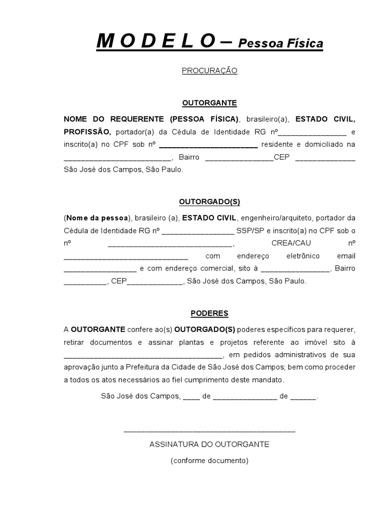 Modelo De Procuracaomodelo De Procuracao De Partilha Por Divorcio