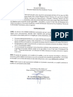 Comunicado Sobre La Entrega de Documentos para Convocatoria