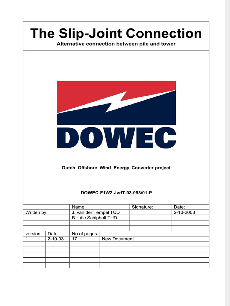 The Slip Joint Connection PDF Offshore Wind Power Deep Foundation
