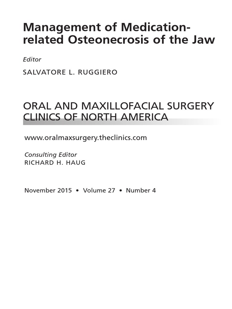Management of MedicationRelated Osteonecrosis of The Jaw Oral and
