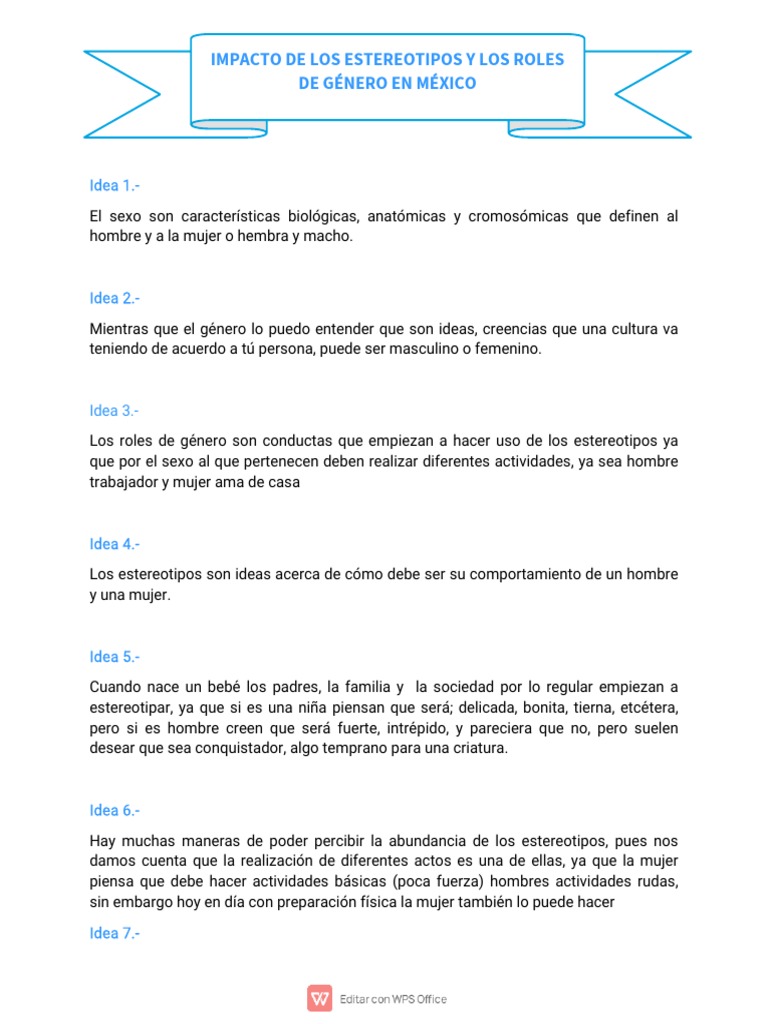 Estereotipos y Roles de Género en México | PDF