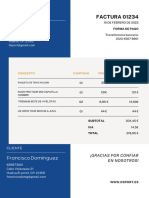 Documento A4 Factura Membrete Minimalista Monocromático Gris y Negro