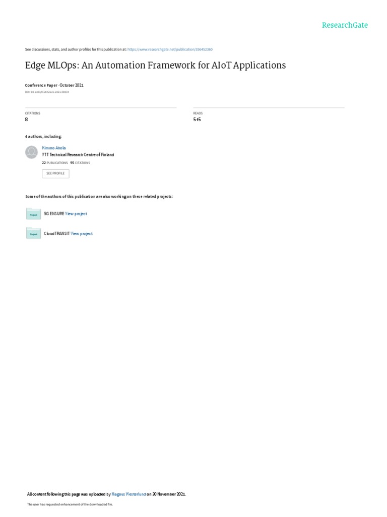 Edge MLOps Framework for AIoT Automation | PDF | Internet Of Things ...