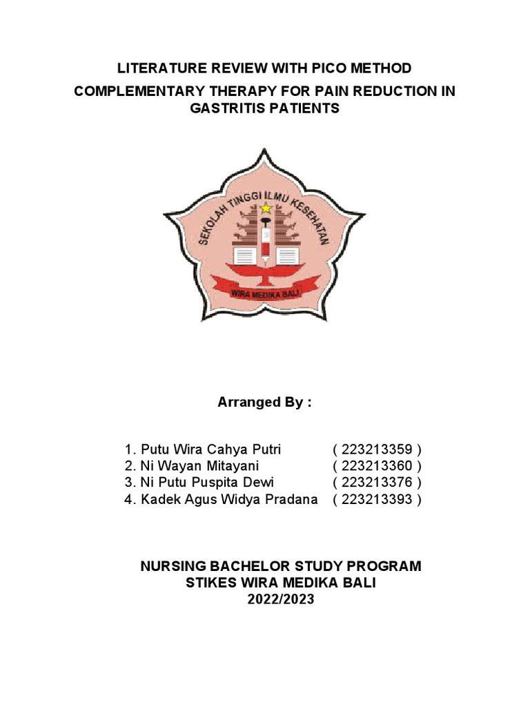 Literature Review With Pico Method PDF Therapy Health Care