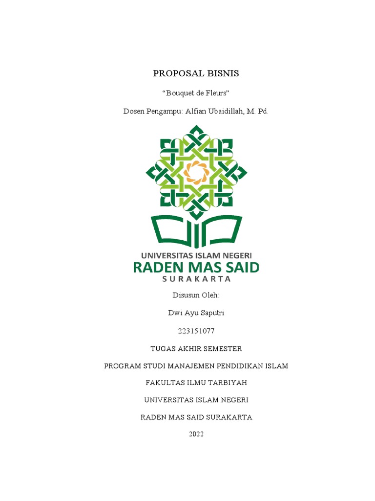 Proposal Usaha Bouquet de Fleurs | PDF | Karier & Perkembangan | Bisnis