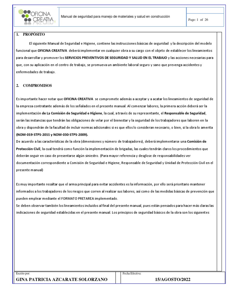 Manual de Seguridad para Manejo de Materiales | PDF | Soldadura ...