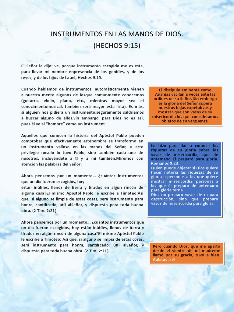 Instrumentos en Las Manos de Dios | PDF | Pablo el apóstol