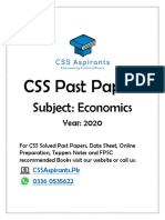 CSS 2020 Economics Past Paper