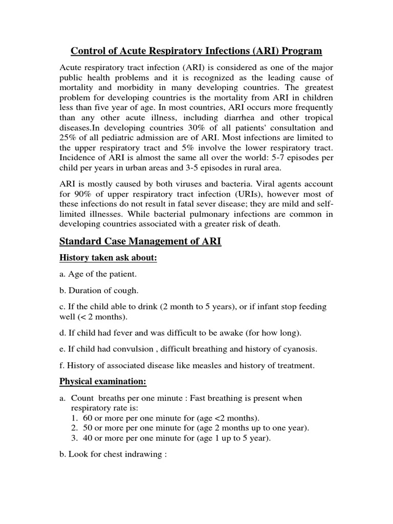 Acute Respiratory Infection Management | PDF | Infection | Pneumonia