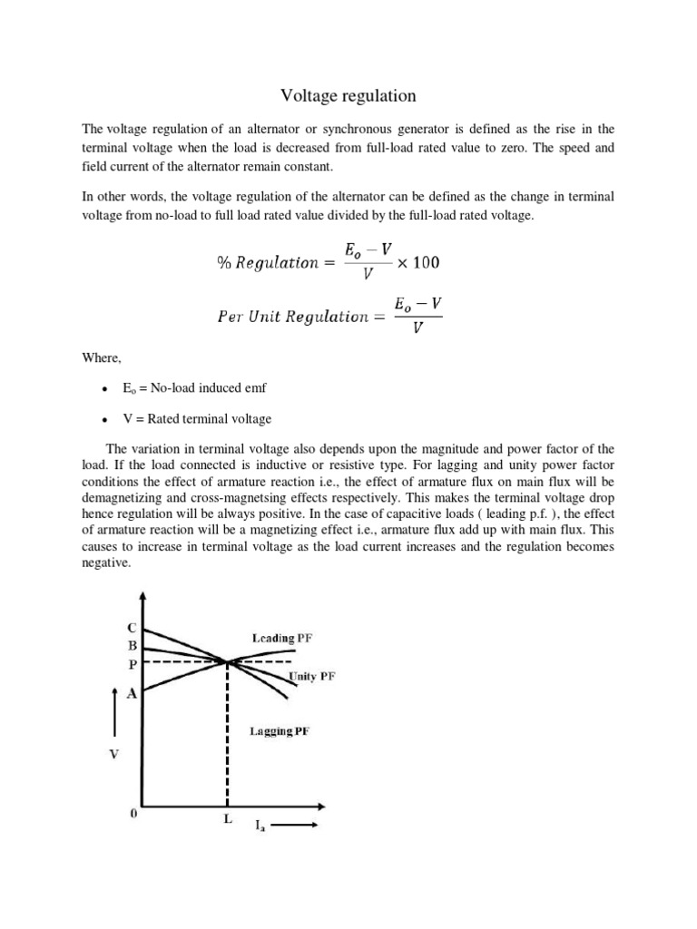 Understanding Voltage Regulation in Alternators Through Direct and