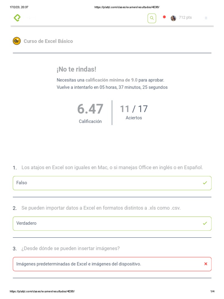 Examen Básico de Excel: Resultados y Preguntas | PDF | Microsoft Excel ...