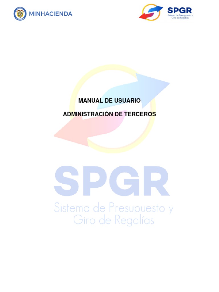 Manual SPGR: Administración de Terceros | PDF | Presupuesto | Información