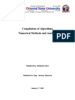 Compilation of Algorithms Numerical Methods