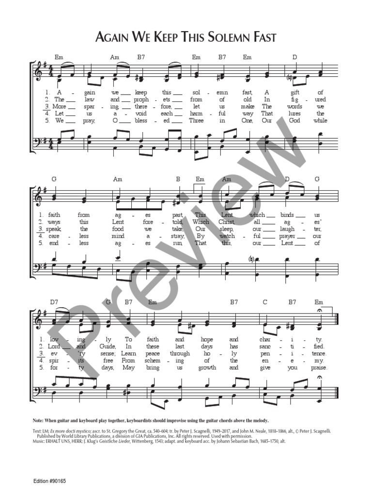 Again We Keep This Solemn Fast PDF
