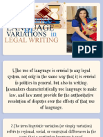 Importance of Language Variations in Legal Writing