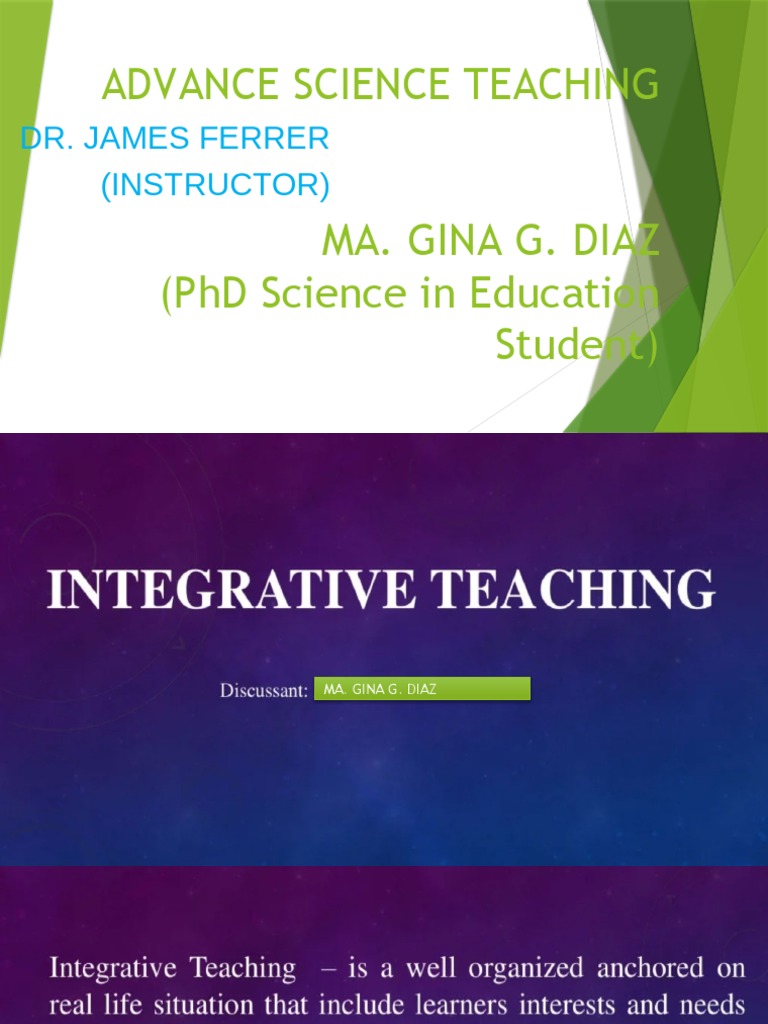Advance Science Teaching Pdf Project Based Learning Learning