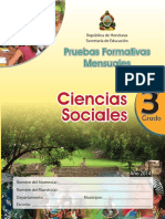 Pruebas formativas mensuales de Ciencias Sociales 3er grado Honduras 2014