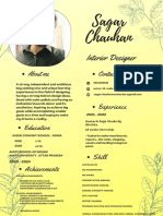 Green Abstract Modern A4 Printable Graphic Designer Profesional Resume