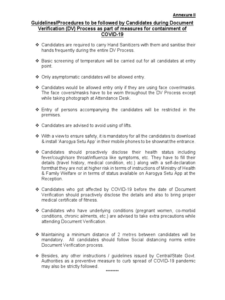 Selection Posts Phase Ix 2021 DV Annexure Ii PDF