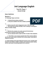 English - Test 02 - Paper 01 - Answer Sheet