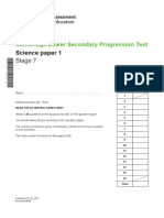 2018 Cambridge Lower Second Progression Test Science Stage 7 QP Paper 1 Notebook