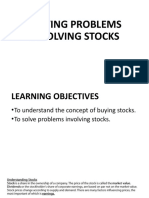 Solving Problems Involving Stocks