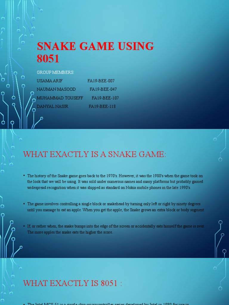 Snake Game Project with 8051 Microcontroller | PDF | Manufactured Goods ...