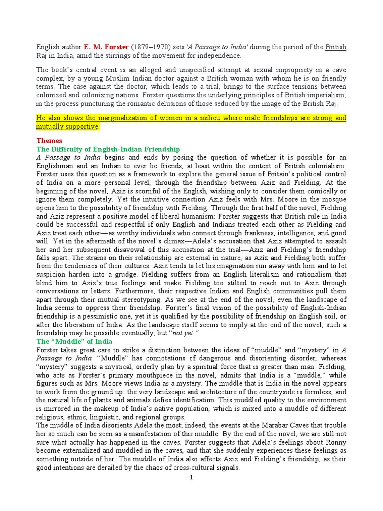 A Passage To India | PDF