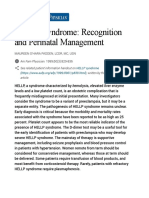 HELLP Syndrome- Recognition and Perinatal Management