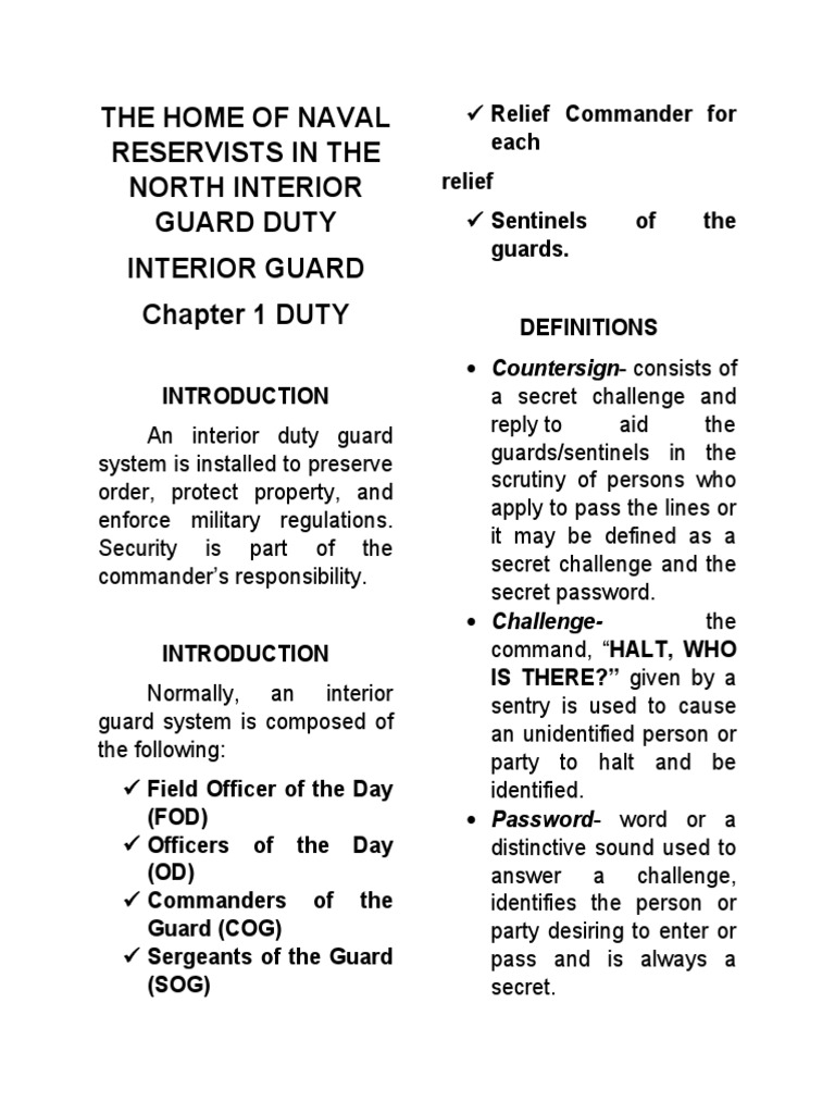 INTERIOR GUARD DUTY Runner Up Na Naman Ak Lagi Na Langz PDF Law