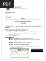 Lab Task # 2 Introduction To Programming With Python