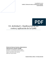 GCCO - U2 - A1 - ANCN (Clasificación de Los Costos y Aplicación de La PyME)