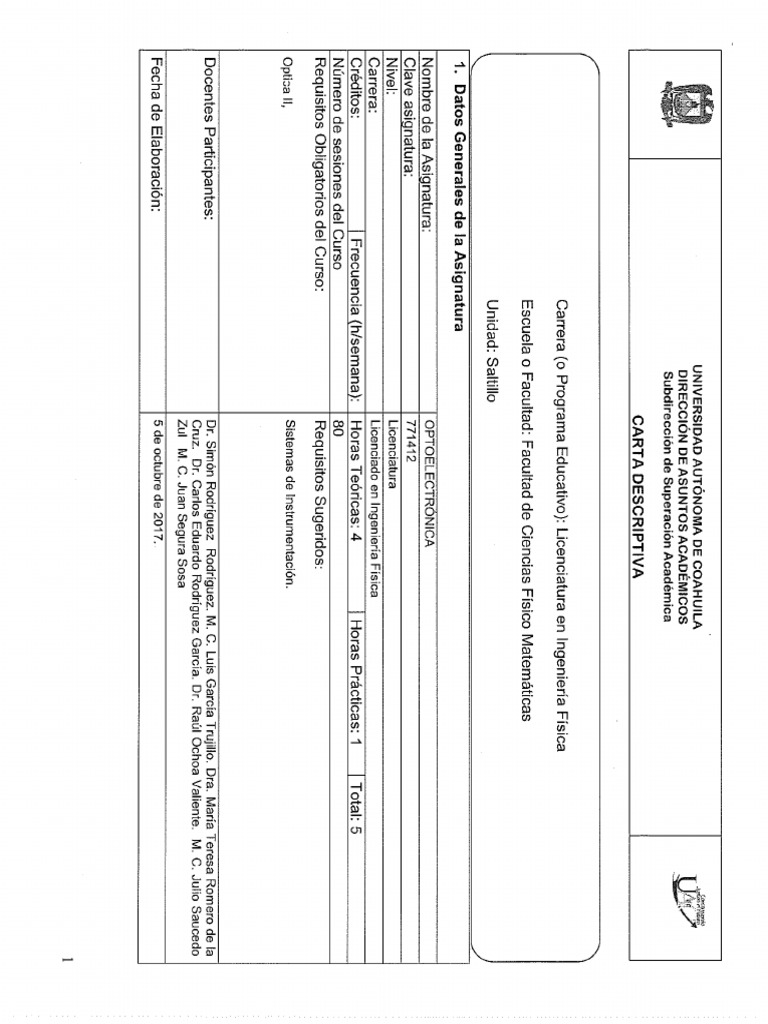 1.1.3 Carta Descriptiva Optoelectrónica 2018 X PDF