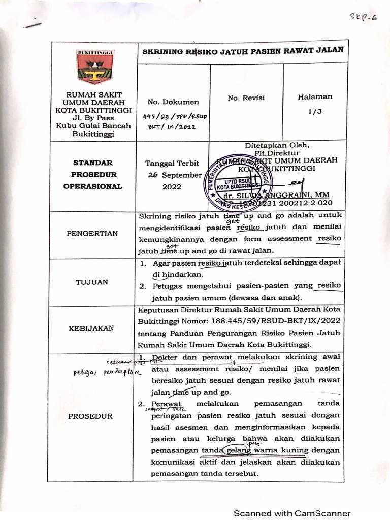 Spo Skrining Risiko Jatuh Rawat Jalan Pdf